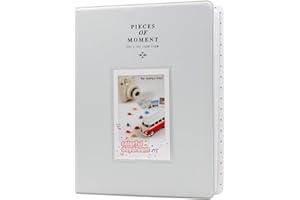 AMIMY 128 Pockets Photo Album for Fujifilm Instax Mini LiPlay 11 7s 8 8+ 9 25 26 50s 70 90 Instant Camera Printer (Smokey White)
