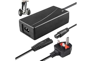 Hoverboard Charger, CJBIN 42V 2A Electric Scooter Charger, Hoverboard Char-ger UK 3 Pin, Scooter Char-ger Adapter for Electric Self-Balancing Scoo-ter, Segway Hover-board, Two Wheel Drifting Board