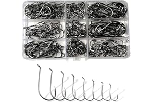 ‎DINGBEAR Dingbear 50-300 Stück Forellenhaken Gestreifte Bass Karpfen Angelhaken Lachs Seebarsch Haken Schellfisch Angelhaken Gesetzt