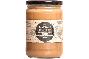 500 g Organic Sunflower Seed Butter – Smooth & Creamy, No Added Sugar, Non-GMO, Gluten-Free, No Additives or Preservatives by Nutterra (500, Sunflower Butter)