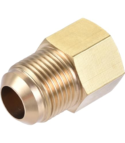 Messing-Rohrverschraubung – SAE 45° 1/4″ Bördel Auf 1/8″ NPT Außengewinde, 26 Mm, Für Klima, Kälte Und Hydraulik