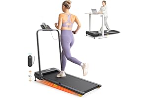 ‎UREVO Walking Pad mit 9% Steigung, Laufband Klappbar mit Sicherheitsgriff, One-Touch-HIIT-Modus, Gehen, Joggen oder Laufen fürs Homeoffice, Kein Zusammenbau erforderlich, Fernbedienung & LED-Anzeige