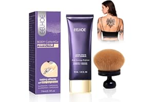 MEEMION Corrector de Tatuajes, Corrector Corporal de Tatuajes, Base de Maquillaje Cubre Tatuajes, Perfeccionador Corporal con Brocha Extra Grande, Base de Maquillaje Resistente al Agua (Natural)