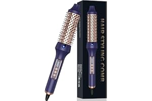 Cepillo térmico OKWRAP 3 en 1 Thermal Brush, cepillo redondo LED Hot Brush, peine de volumen para el cabello con pantalla digital de 120 – 200 ℃, cepillo térmico para volumen de raíces y rizos sueltos