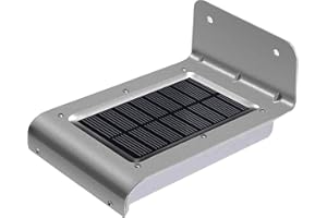 LEAFY CREATIONS Aluminium Solar Lights Outdoor Garden Motion Sensor Security Wall Lights Bright with PIR Sensor. Gutter, Doorway, 3 Mode Light with Dim Standby High When Activated Feature Waterproof to IP65