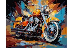 TISHIRON Ze, staw do malowania po numerach dla dorosłych i dzieci, motocykl DIY, obraz na płótnie, akwarela, farby olejne i akrylowe, rękodzieło artystyczne, 40 × 50 cm