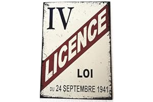 udc Editions du sud - Plaque Vintage cartonnée Licence IV 1941" - Dimension: 30x21cm