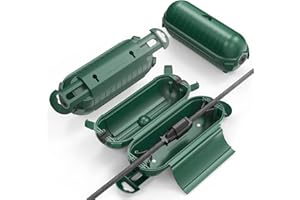 FOSMON Filato – Custodia impermeabile per esterni (IP44) per garantire collegamenti di prolunga, scatola di protezione resistente alle intemperie per cavi | Perfetto per esterni, decorazione, giardinaggio,