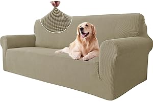 Ystyle Copridivano 3 Posti con Braccioli, Elasticizzato Copri Divano Antigraffio Gatto Cani, Universale Moderno Fodere Copridivani, Elastico Copripoltrona Antimacchia Antiscivolo, Cachi