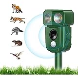 Répulsif pour Chat, répulsif à ultrasons énergie Solaire IP66 étanche à fréquence réglable pour éloigner Les Animaux 5 Modes 
