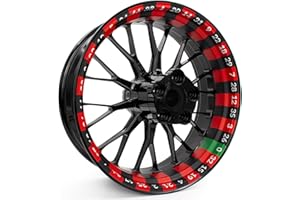 FINEST FOLIA 4-częściowy zestaw naklejek na felgi 17 cali, kompletna dekoracja, folia do motocykla naklejka na krawędzie felg, samoprzylepna, wodoodporna, odporna na działanie promieni UV MR021 (02 ruletka)