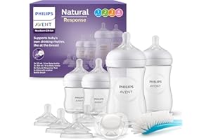 Philips AVENT Babyflaschen Natural Response, Geschenkset für Neugeborene – Babys von 0–12 Monaten und älter (Modell SCD838/13)