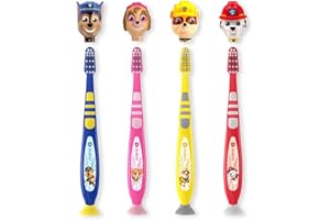 ‎DR.BEST Dr.BEST Paw Patrol mit Reisekappe Zahnbürste, Weich (1 Stück), weiche Borsten und kindgerechter Griff, zufällige Farbe und Charakter