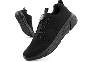 Hitmars Baskets Homme Femme Chaussures de Sport Running Sneaker Coussin d'air Chaussures de Course Chaussures de Marche Jogging Respirantes Fitness Outdoor Gym Noir EU 36-47