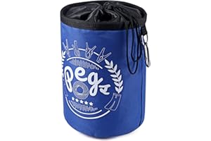 Bepilesto Large Peg Bag Waterproof with Draw String, Hanger Clips Hanging Snap Hook for Outdoor Use Blue, (HYS-A20110)