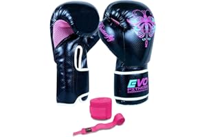 EVO Fitness Femmes Gel Rex Cuir Gants De Boxe Sac De Frappe MMA Muay Thai Arts Martiaux Kick Boxing