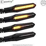 Universal Motorrad LED Blinker Lauflicht Laufeffekt (E-Geprüft) Motorroller LED Blinker (ECE) (V5) (Schwarz)