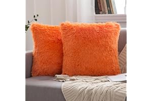 MIULEE Confezione da 2 Federe in Felpa per Cuscini Decorative Fodere Copricuscini Arredi per Casa Divano Letto 40 X 40 cm Arancia