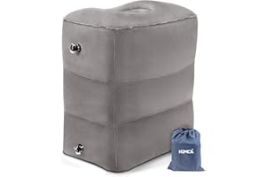 Oreiller Repose-Pieds, HOMCA Oreiller de Gonflable pour Le Repos de Pied sur des Avions, des Voitures, des Autobus, des Trains, Le Bureau, et des Enfants à Dormir sur de Longs Vols