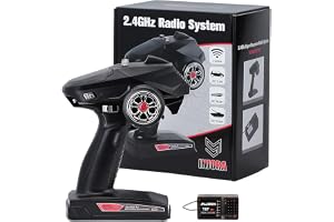 INJORA RC-sändare 2,4 GHz 6CH styrenhet och mottagare för 1/8 1/10 RC bil båt tankar crawler TRX4 SCX10(T6F)