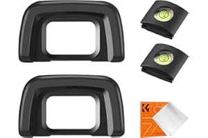 K&F Concept Soft Silicone Eyecup Eyepiece Viewfinder for D5000 D5100 D3000 D3100 Cameras Replaces Nikon DK-25 Eyecup(2 Pcs) with Hot Shoe Cover