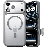 Minesk iPhone 17 Pro i&ccedil;in &Ouml;zel Geliştirilmiş Kamera &Ccedil;er&ccedil;evesini de Koruyan, Arkası Şeffaf Polikarbonat Kenarları Silikon Mags