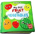 Dreamland Baby My First Cloth Book Fruit & Vegetables with Squeaker and Crinkle Paper Cloth Books for Toddler Kids Early Development Cloth Book