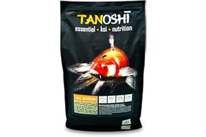 Tanoshi Nourriture pour carpes koï - Toutes saisons - 6 mm - 5 kg - Nourriture principale flottante pour une alimentation équilibrée - Nourriture toute l'année avec huile de saumon - À partir de 8 °C