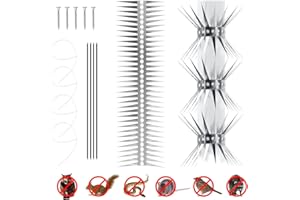 ZKKZOO Bird Spikes Stainless Steel Fence Spikes for Pigeons Raccoon Snakes Deterrent Spikes Defender for Outside (60inch)