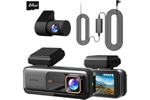 BOTSLAB Dashcam Auto Vorne Hinten 4K+2K mit GPS WiFi und Hardwire-Kit, Dash Cam Auto Kamera mit ADAS, Kostenlose 64-GB-Karte, 24/7 Parküberwachung, 2,45" IPS, Nachtsicht, WDR, 170°Weitwinkel