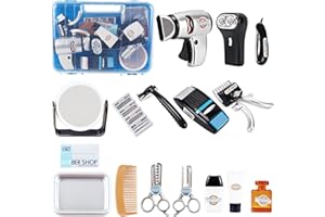 deAO Sèche-Cheveux pour Enfants, 15PCS Accessoires de Coiffure avec étui,Style et Coiffure Jeu de Beauté, Ensemble de Coiffure Enfants,Jeu de Rôle Cadeau pour Garçons et Filles