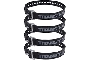 TITANSTRAPS Titan Industrial Straps – Strong & Simple Tie-Downs for Construction (Welders, DIY Home) & 1st Responders – 3 Year Warranty, Batch Tested – 70 lb. Working Load, 36" Length, Black, 4-Pack