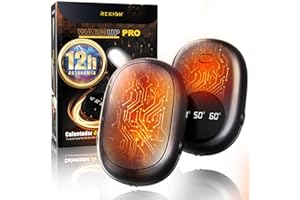 REKION® Super Pack De 2 Calentador De Manos MAGNÉTICOS | 12h De Autonomía & Ultra RÁPIDO En 3s | 3 Temperaturas Ajustables | Calentador Manos Recargable De Bolsillo | Regalo | Nº1 Más Vendido