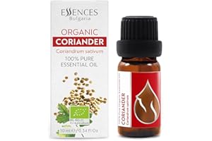 Essences Bulgaria Aceite Esencial de Cilantro Orgánico 10ml | Coriandrum Sativum | 100% Puro y Natural | Sin Diluir | Grado Terapéutico | Granja Familiar | Destilado al Vapor | Sin OMG | Vegano