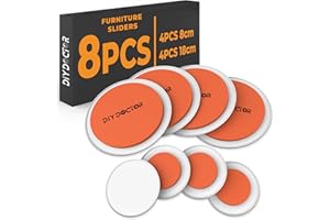 DIY Doctor as Super Möbelgleiter - Beweglicher Schwere Möbel War Nie Einfacher, Original Orange Scheiben, 8 Stück Value Pack, One Size