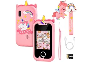HTBAKOI Telefono Bambini Cellulare Smartphone Giocattolo per Bambini Anni Telefonino Bambina Telefono Cellulare Finto per Bambini Vero 3 4 5 6 7 8 9 10 Anni Unicorno Cellulari Bambina Regalo Kids Phone Toy