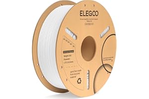 ELEGOO Filament PLA+ 1.75mm Blanc 1KG, Filament pour Imprimante 3D Précision Dimensionnelle +/- 0.02mm Bobine de Carton Filament d'Impression 3D Convient à la plupart des Imprimantes 3D FDM