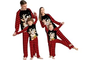Menore Matching Family Pajamas Set, Christmas Sleepwear Nightwear, Langärmelige Weihnachts Nachtwäsche, Einteiliger Geteilter Pyjama, PJs Xmas Festival Party Erwachsene Kinder Baby Hund