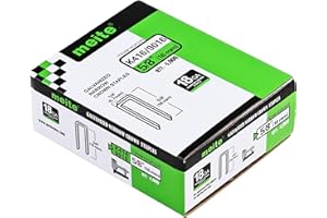 meite Grapas de corona estrecha de calibre 18 de 1/4 pulgadas, grapas de tapicería galvanizadas resistentes de 5/8 pulgadas de longitud para pistolas eléctricas o neumáticas de corona estrecha (4,000