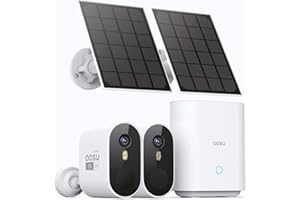 AOSU Solar Security Cameras Wireless Outdoor, 2K QHD Home Security System, 2 Cameras Kit with 166° Ultra-Wide View, Forever Power, Spotlight Camera, 32G Local Storage, No Monthly Fee