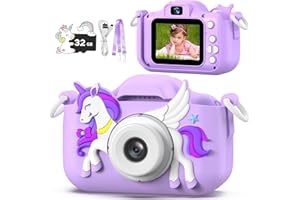 Kinderkamera, masterbee Digitalkamera Einhorn Spiel, Weihnachts/Geburtstagsgeschenk für Mädchen, Fotoapparat, 1080P HD Kinder Kamera, Geschenke/Spielzeug ab 3 4 5 6 7 8 9 10 11 12 Jahre