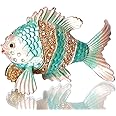 Waltz&F Tropical fish Trinket Box Hinged Hand-painted Animal Figurine Collectible Ring Holder