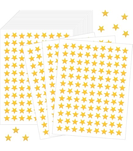 2160 Goldene Sterne Aufkleber - Mini Glitzer Sticker Für Belohnung & Basteln