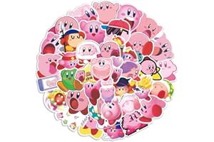 KOWASO Kir_by Pegatinas 50PCS Pegatinas de vinilo para computadora portátil, parachoques, monopatín, botellas de agua, teléfono, pegatinas de anime de dibujos animados para niños adolescentes adultos