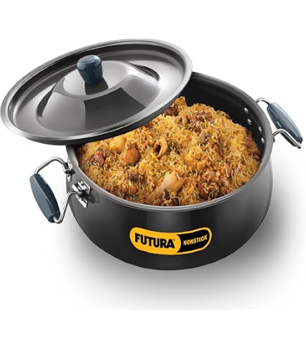 Hawkins Futura 7-Litre Pressure Cooker - Hard Anodised Black, 6.35mm Thick Base, Super Fast Cooking - View #2