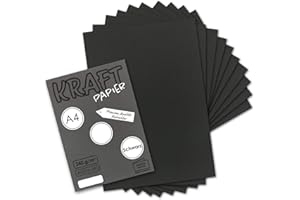 ‎NEUSER PAPIER 50x Vintage Kraftpapier in Schwarz - DIN A4 21 x 29,7 cm - 210 x 297 mm - 240 g/m² schwarzes Recycling-Papier, ökologisch Bastel-Karton Einzel-Karte - UmWelt by GUSTAV NEUSER