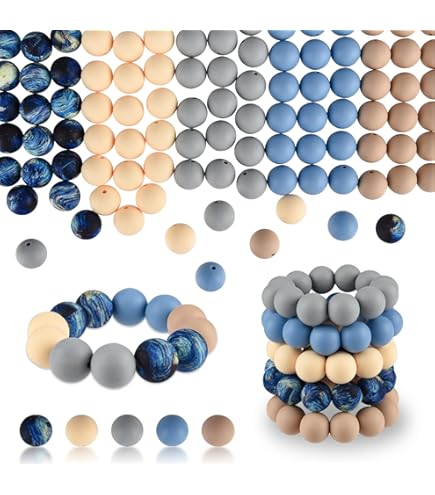 Xzyden Siliconen kralen: 155 stuks bulk 12 mm zeshoekige rubberen kralen, 14 mm focale kralen voor het maken van sieraden, sleutelhanger met sleutelkoord