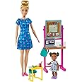 Barbie Teacher Doll (Blonde),Toddler Doll (Brunette), Flip Board, Laptop, Backpack, Toddler Desk, Pet Turtle, Great Gift for Ages 3 Years Old & Up, HCN19