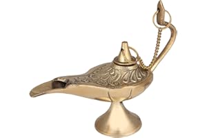 JMD HANDCRAFTED Quemador de incienso, latón, diseño de lámpara de genio de Aladín, 6-Zoll-