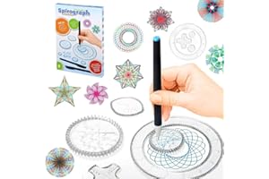 AEUZWR Spirograph, Spirograph Bambini, Set Spirale, Strumento Disegno Spirale Righello Geometrico, Gioco Creativo Mandala, Ottimo Regalo per I Bambini, Età Raccomandata 6+, 28 Pezzi